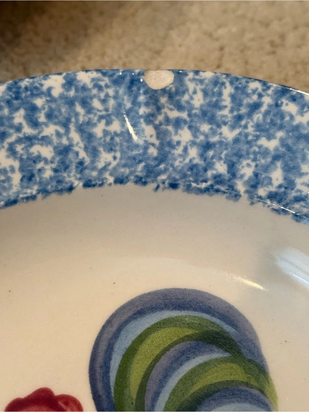 Vintage Laurie Gates Blue Stipple Rooster Bowls (Set Of 4)